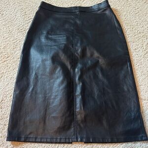 Lilly Pulitzer Black Faux Leather Pencil Skirt 12